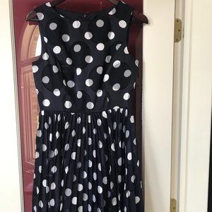 Adrianna Papell Navy Polka Dot Dress size 6